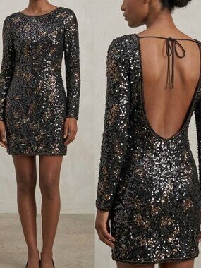 Stunning Sequin AllSaints Vintage 'Vati' Low Back Dress - Size US 8